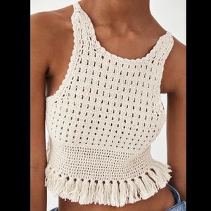 Zara Fringed Crochet Top